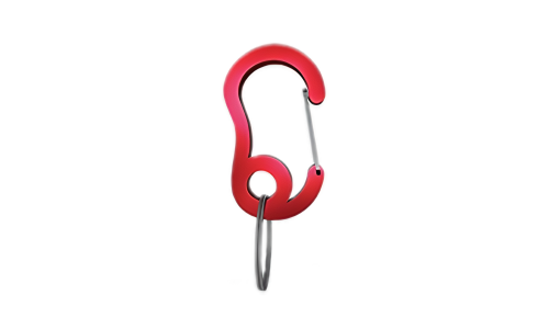 Mosquetão vermelho tipo carabina com pequeno anel dividido, durável, 13x22mm, para prender chapas ou acessórios à coleira.