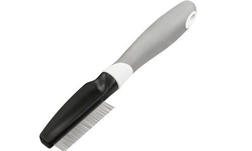 Pente para pulgas de cães e gatos Pente para pulgas de cão e gato com dentes finos de metal e cabo ergonômico, para remover pulgas e detritos do pelo.