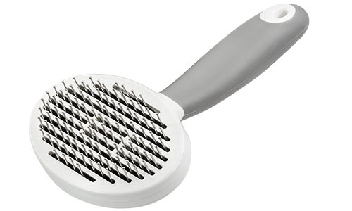 Escova para Cães com pinos auto-limpantes Escova de pinos auto-limpante para cães e gatos com pinos finos de metal e cabo ergonômico, para remover pelos soltos e nós.