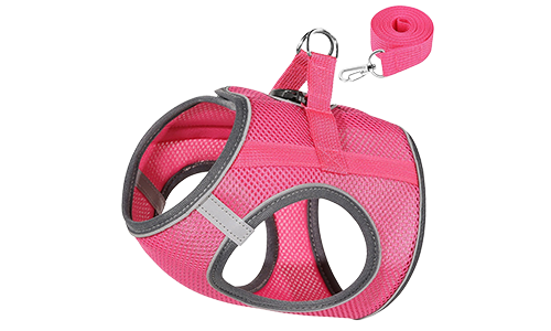 Colete peitoral refletor para gatos Coleira refletiva rosa para gato com colete, ajustável e leve, coleira de 140 cm, conforto e visibilidade.