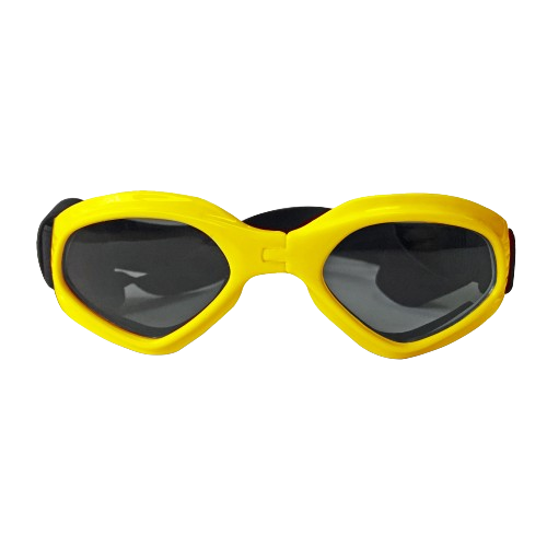 Óculos de Sol Estilosos para Cães com Proteção UV Óculos de sol para cães amarelos com proteção UV, lentes escuras para segurança ocular, visual estiloso.
