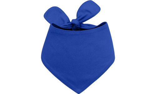 Bandana de algodão azul para cão com nó, fácil de lavar, ideal para cães e gatos, leve e confortável para pets.