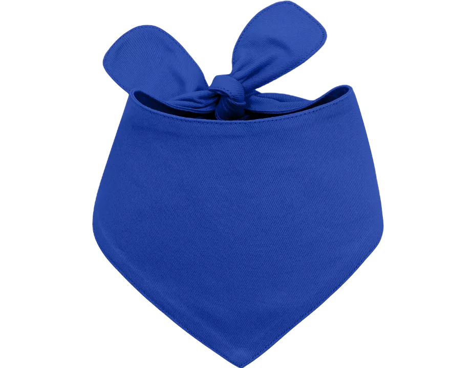 Lenço Bandana de Algodão Personalizado para Cães com Nome Bordado Bandana personalizada de algodão azul para cão com nó, fácil de lavar, personalizável com nome bordado.