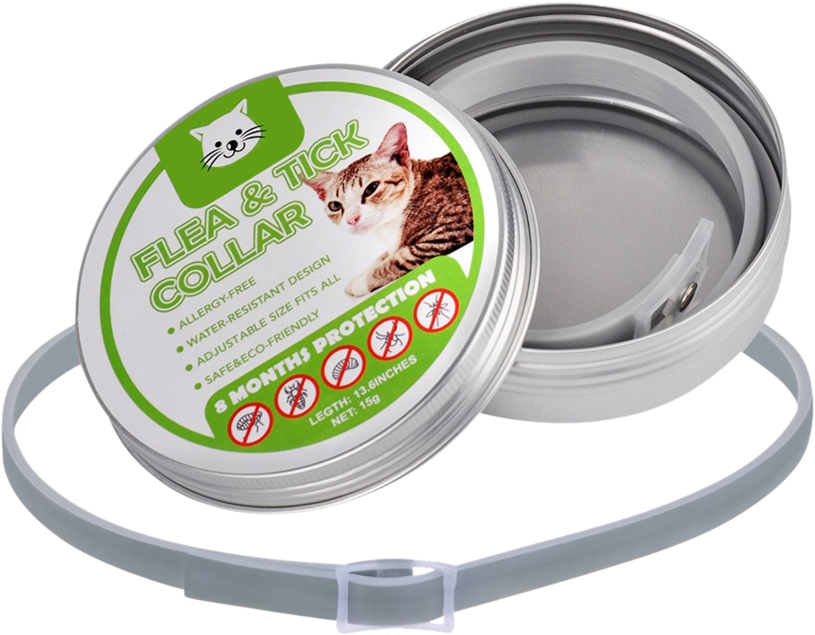 Coleira antipulgas e carraças natural para gatos Coleira natural para pulgas e carrapatos para gatos, 8 meses de proteção, resistente à água e design duradouro.