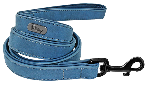 Trela para Cão de Veludo de Luxo Coleira de veludo azul para cão, 120 cm, fácil de segurar, com fecho metálico preto resistente, para caminhadas confortáveis.