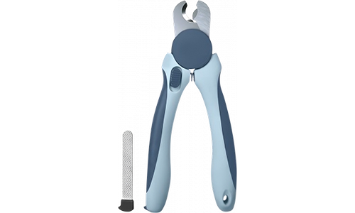 Corta-unhas para animais de estimação Alicate de unha azul para cão com cabos ergonômicos e proteção de segurança, com lixa metálica, adequado para cães e gatos.